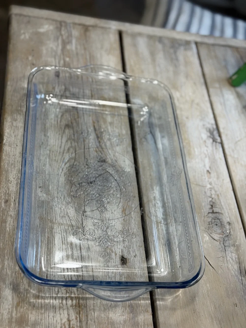 Vintage Fire King Blue Philbe Patterned Baking Dish. 12.5x8.25. Heirloom | Retro